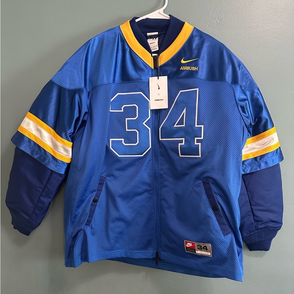 Nike x AMBUSH Football Jacket Deep Royal Blue And Gold  Unisex XS New $280